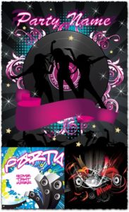 Dancing girls vector posters