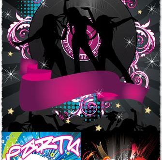 Dancing girls vector posters