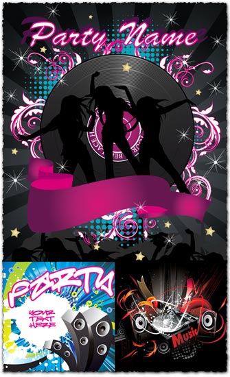 Dancing girls vector posters