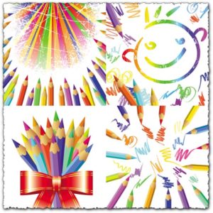 Pencils for children vector