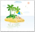 People relaxing on island beach vector