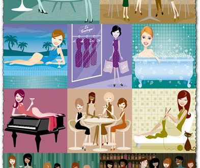 People vector cliparts collection