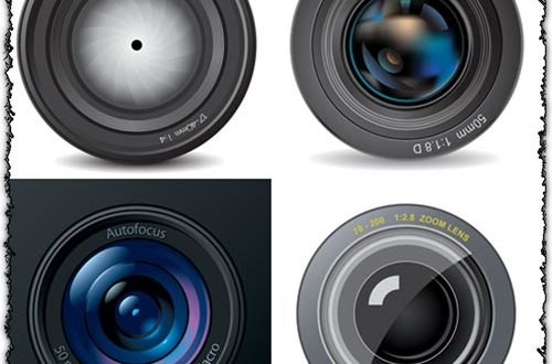 Photo camera lens vectors