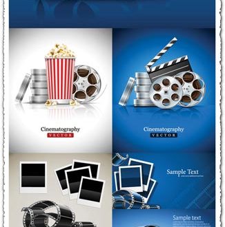 Photography film strips vector