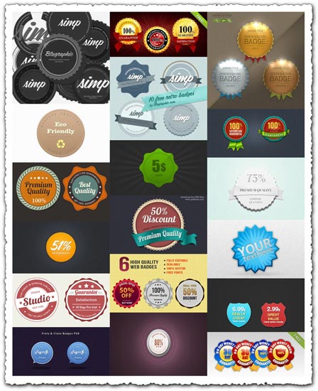 Photoshop layered badges design