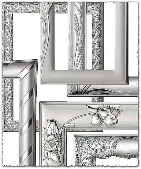 Silver photo frames for Photoshop