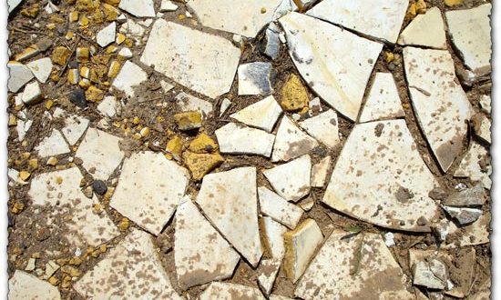 Broken tiles in dirt textures