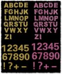 Pink and yellow diamond letters vectors