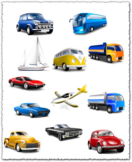 Png cars trucks and busses icons