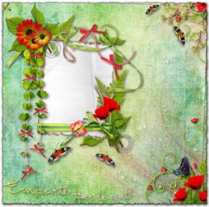 Png flower frame for Photoshop