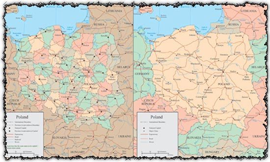 Poland vector maps
