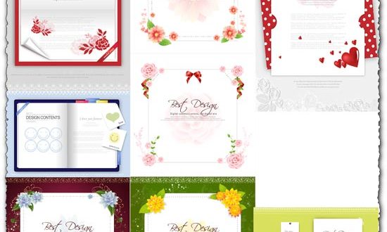 Postcard frames design vector