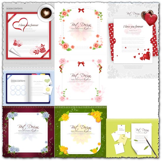 Postcard frames design vector