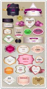 Premium ribbons and labels vectors