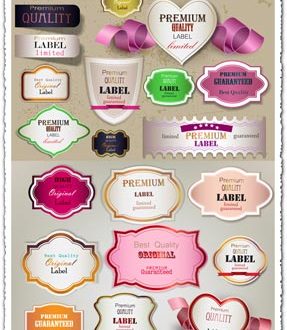 Premium ribbons and labels vectors