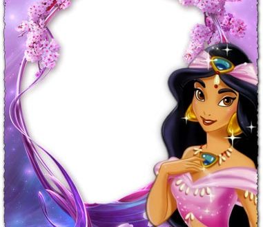 Princess Jasmine purple photo frame for kids