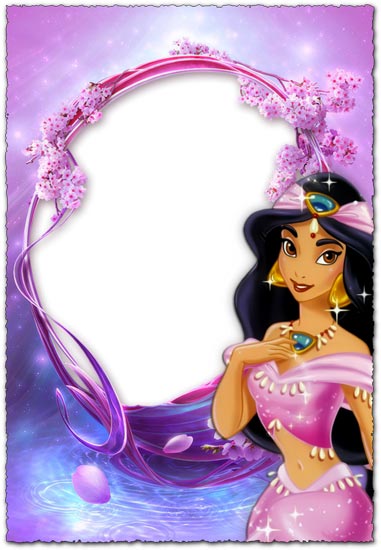 Princess Jasmine purple photo frame for kids