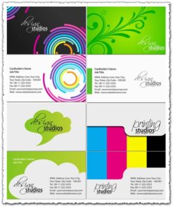Print studio business cards vectors