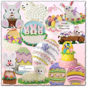 Easter with bunny and eggs png collection