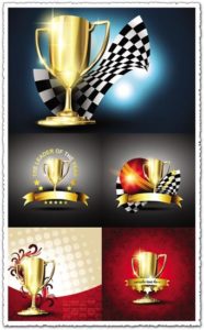 Racing trophy cup vectors