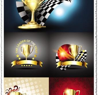 Racing trophy cup vectors