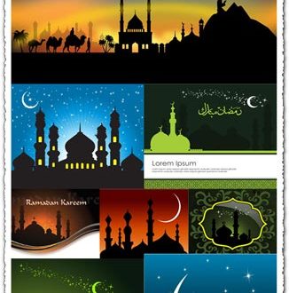 Ramadan greeting cards vector