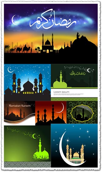 Ramadan greeting cards vector