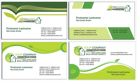 Real estates business cards vectors