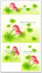 Red flowers with grass heart-shapes banners