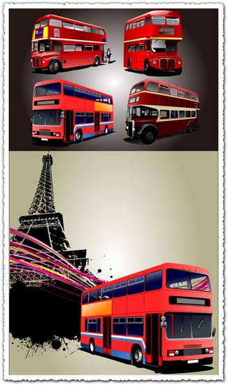 Red London buses vectors