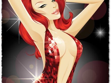 Redhead dancing girl vector