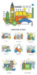Research and education flat design vectors