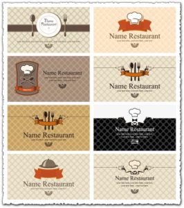 Restaurant business cards EPS vector models