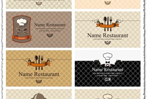 Restaurant business cards EPS vector models