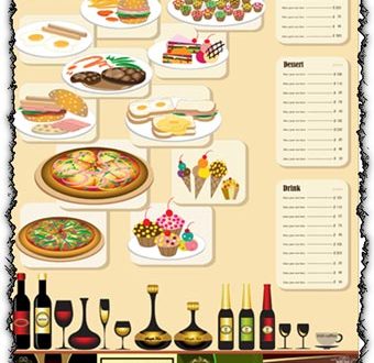 Restaurant menu template vectors