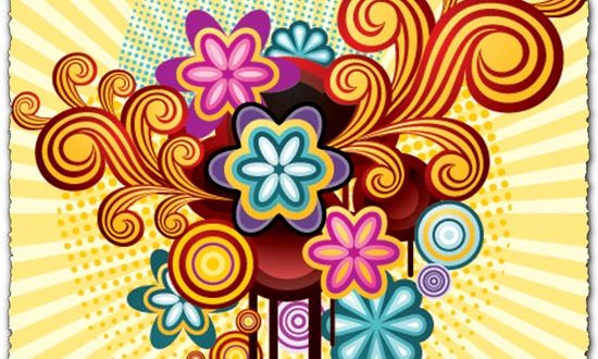 Retro background vector design