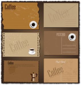 Retro coffee envelopes and letterheads vectors
