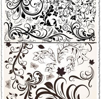 Retro floral ornaments vectors