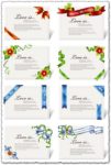 Ribbons design on cards or invitations vector
