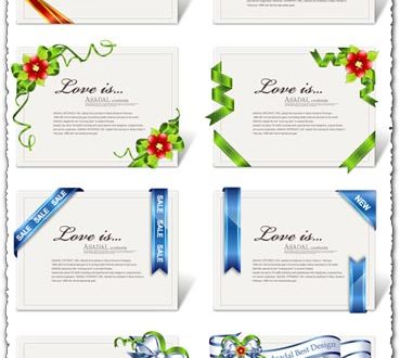 Ribbons design on cards or invitations vector