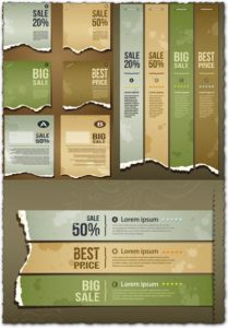 Ripped paper banners eps vectors