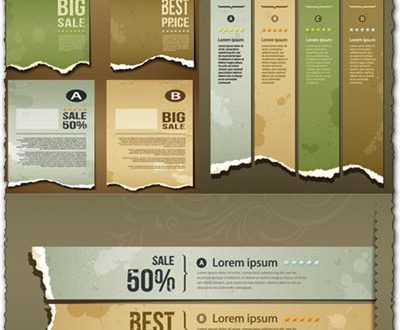 Ripped paper banners eps vectors