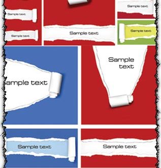 Ripped papers template vectors