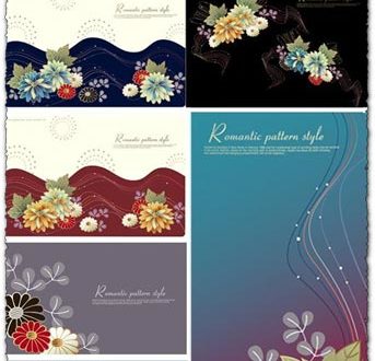 Romantic flower vector patterns