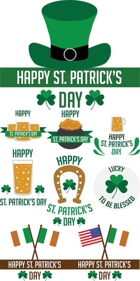Saint Patrick's day ornaments vector