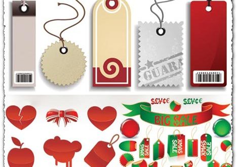 Sale price tags vector labels