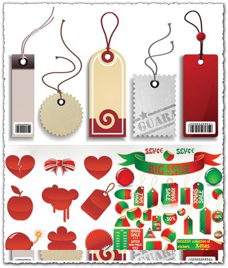 Sale price tags vector labels
