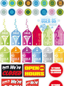 Sale stickers vector elements