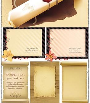 Scroll papers vector background