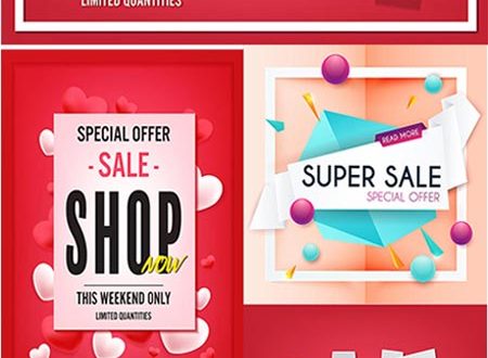 Seasonal promo sales vector banners